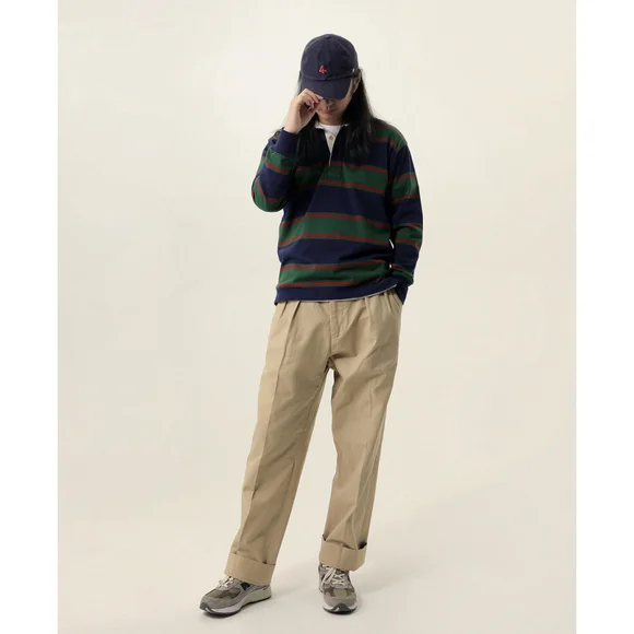 Bronson Long Sleeve Polo Jersey Rugby Shirt, XL Vtg Style Green Navy Red - Picture 2 of 9